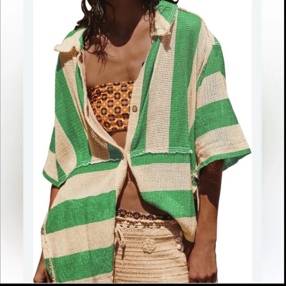 NWOT Free People We The Free Del Mar Cabana Shirt, M